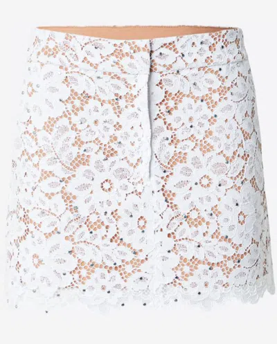 Michael Kors Studded Corded Floral Lace Mini Skirt