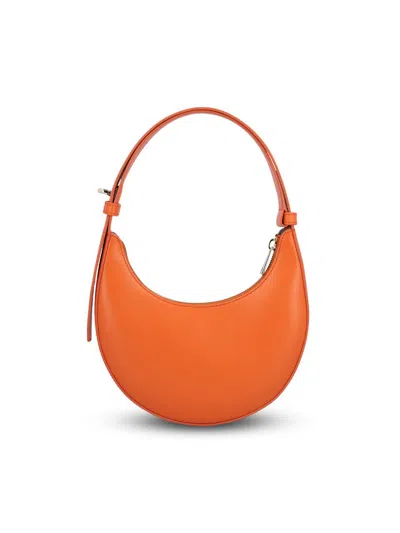 Furla Smooth Crescent Shoulder Bag With Zippered Closure In Orange