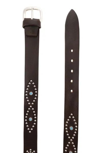 Alberto Luti Studded Leather Belt
