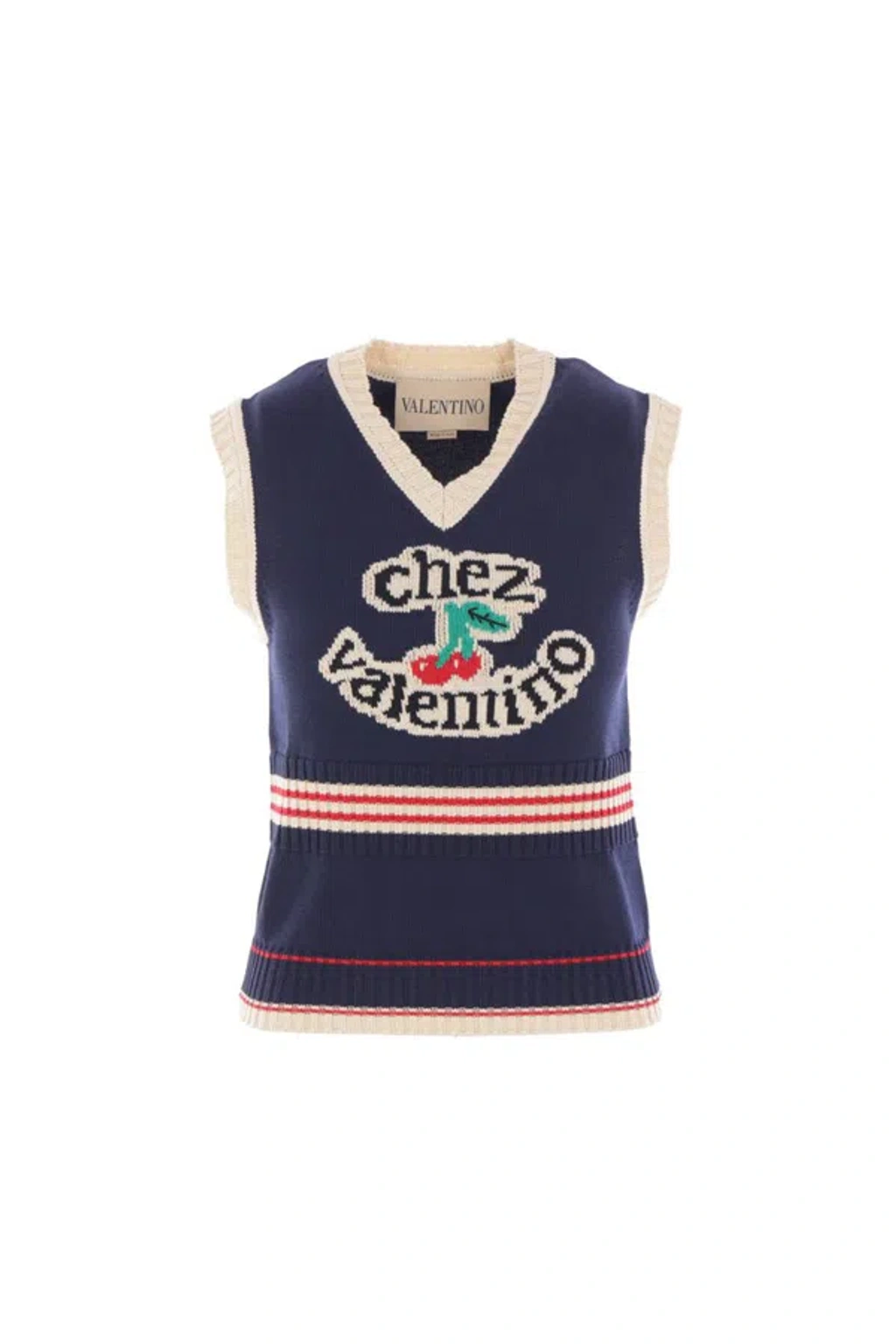 Valentino Midnight Blue Cotton Vest In Black | ModeSens