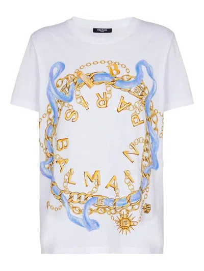 Balmain Paris Chain Print T-shirt