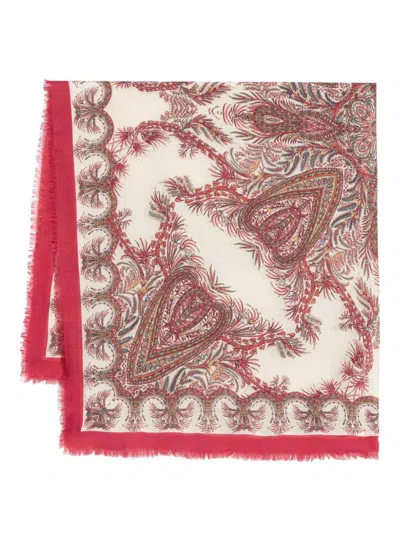 Shop Etro Wool And Cashmere Blended Paisley-print Scarf