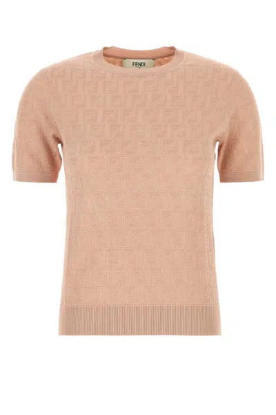 Fendi Peach Crewneck Cropped T-shirt