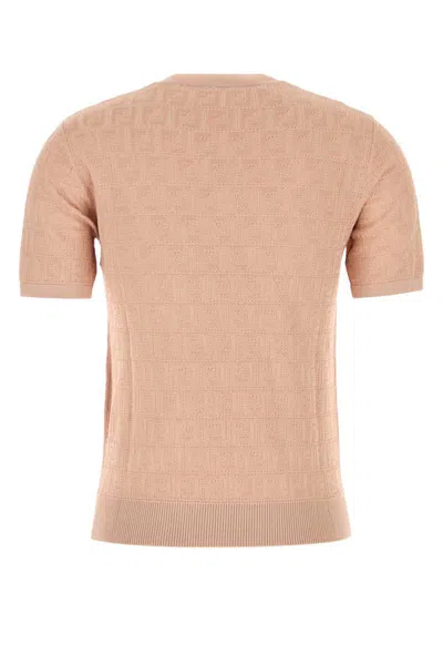 Fendi Peach Crewneck Cropped T-shirt
