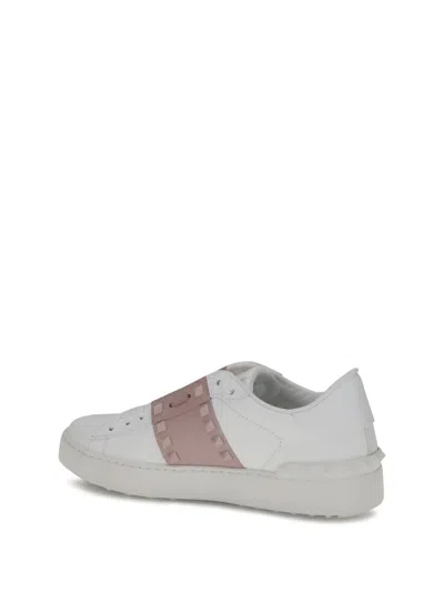 Valentino Studded Calfskin Sneakers Rubber Studs In White