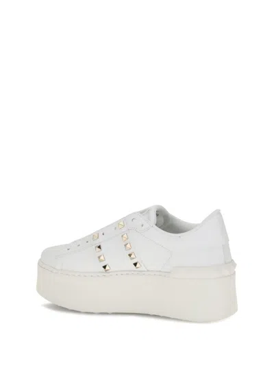 Valentino Garavani Open Disco Wedge Trainer In Calfskin 85mm Woman White 40.5