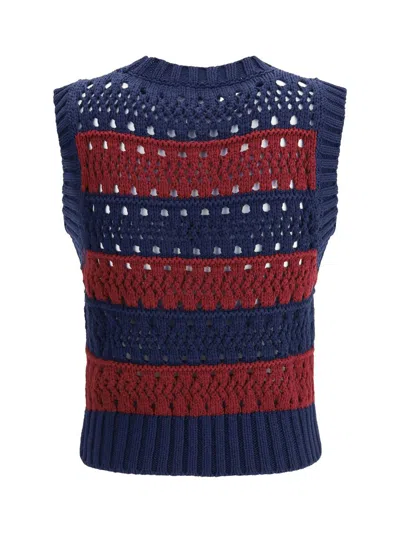 Ganni Multicolor Blue Striped Vest