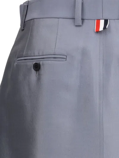 Thom Browne Tailored Midi Skirt Back Slit In Gray