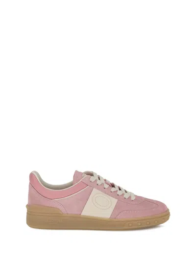 Valentino Round Toe Suede Sneakers With Stud Detail