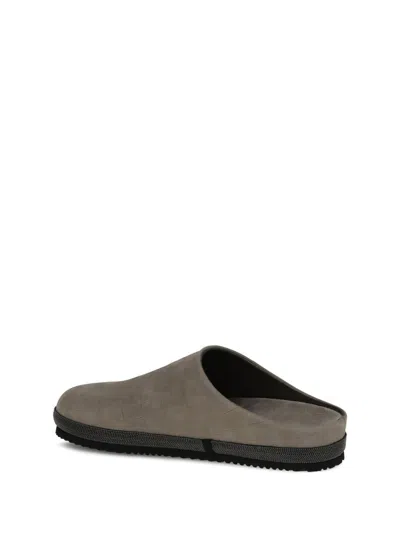 Brunello Cucinelli Leather Mules In Nude