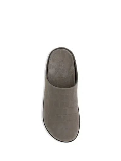 Brunello Cucinelli Leather Mules In Nude