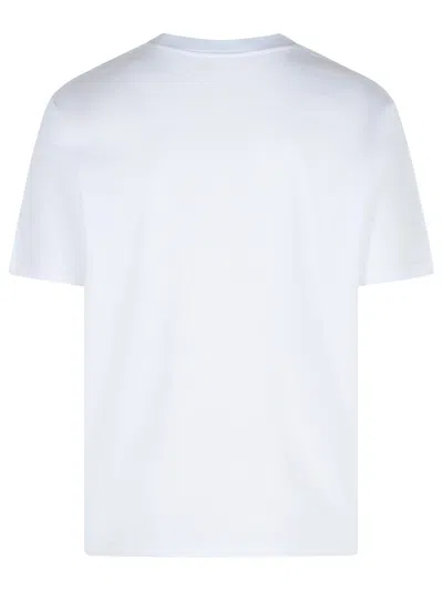 Balmain White Crewneck T-shirt With Contrasting Logo Lettering Print In White