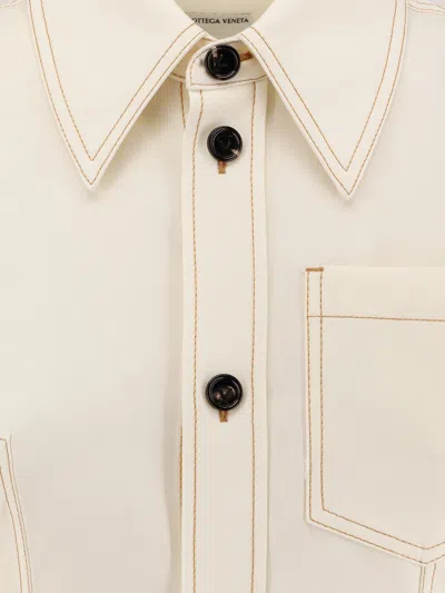 Bottega Veneta Lapel Long Sleeve Shirt In Neutral
