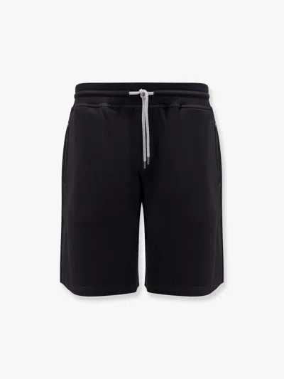 Brunello Cucinelli Cotton Blend Jogger Bermuda Shorts In Black