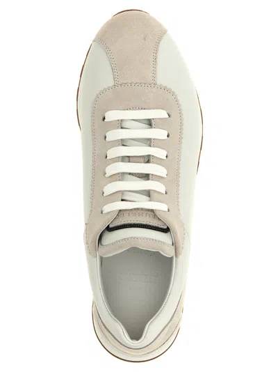 Brunello Cucinelli Embellished Suede-trimmed Stretch-knit Sneakers