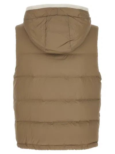 Brunello Cucinelli Goose Feather Padded Vest With Hood