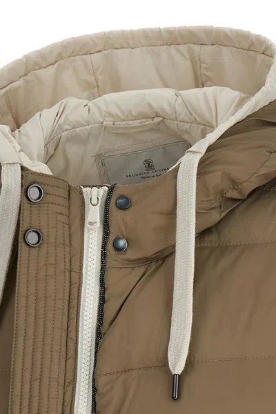 Brunello Cucinelli Goose Feather Padded Vest With Hood