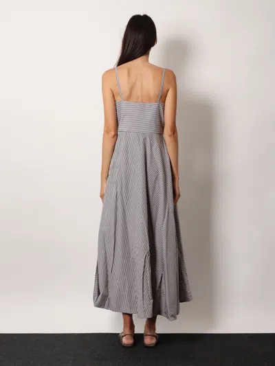 Brunello Cucinelli Striped Cotton Long Dress With Wide Panel