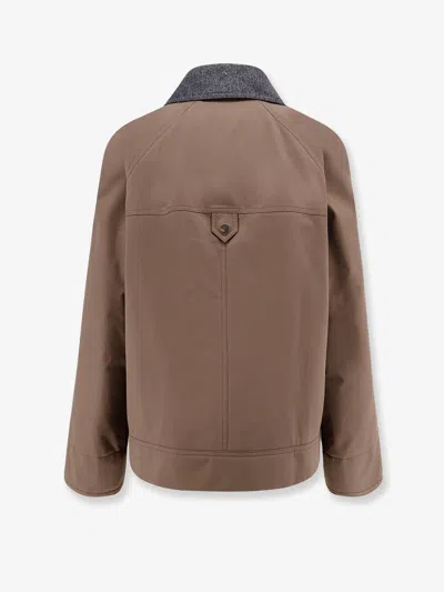 Brunello Cucinelli Canvas Cotton Jacket Contrast Collar