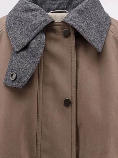 Brunello Cucinelli Canvas Cotton Jacket Contrast Collar