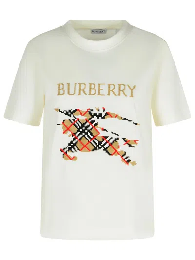 Burberry Equestrian Knight Design Cross Stitch Embroidered T-shirt