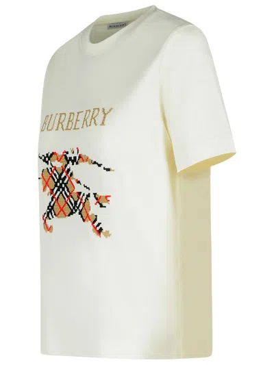 Burberry Equestrian Knight Design Cross Stitch Embroidered T-shirt