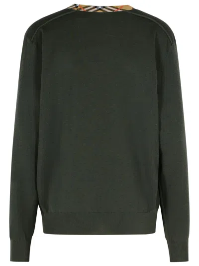 Burberry Michael Dark Green Wool Sweater In Green