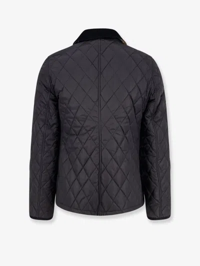 Burberry Oldham Black Quilted Jacket With Corduroy Collar In Tech Fabric Woman In Black