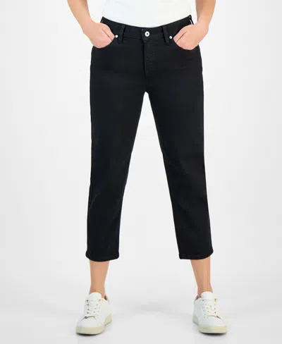 Style & Co Petite Mid Rise Ankle Jeans, Exclusively At Macy's In Black