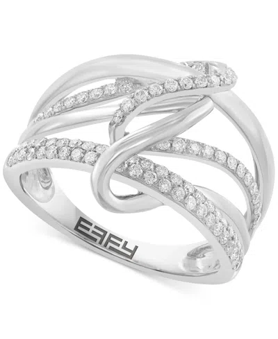 Effy Collection Effy Diamond Multirow Crossover Ring (1/2 Ct. T.w.) In 14k White Gold