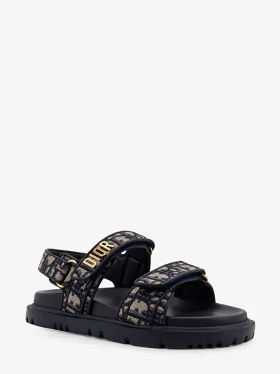 Dior Women Act Cotton Sandals With  Oblique Motif