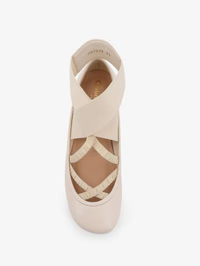 Dior Women Shade Leather Ballerinas With Elastic Bands