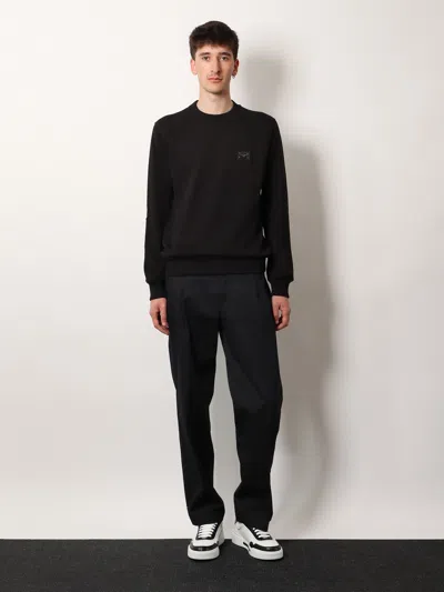 Dolce & Gabbana Logo Plaque Black Sweatshirt In Black