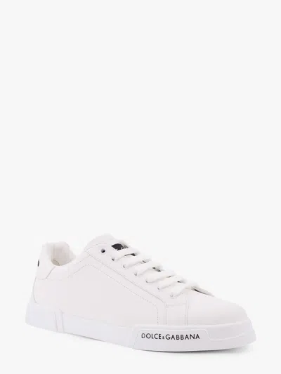 Dolce & Gabbana Leather Sneakers With Lateral Logo Patch