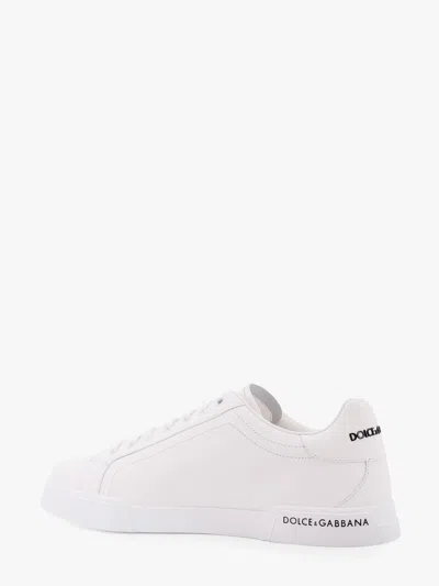 Dolce & Gabbana Leather Sneakers With Lateral Logo Patch