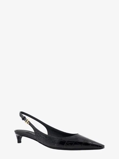 Dolce & Gabbana Mun 30 Croc-embossed Leather Slingback Pumps In Black