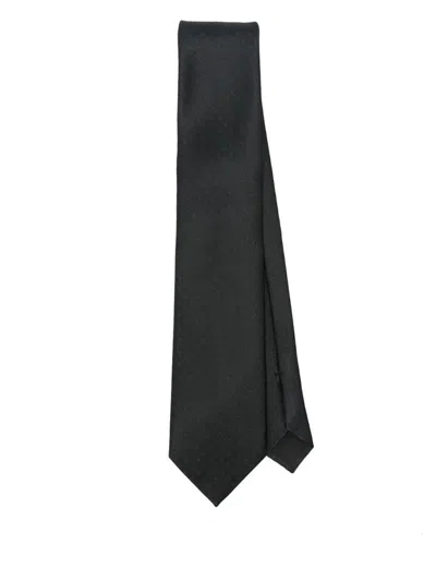 Tom Ford Solid Dot Tie With Pointed Tip And Textured Finish