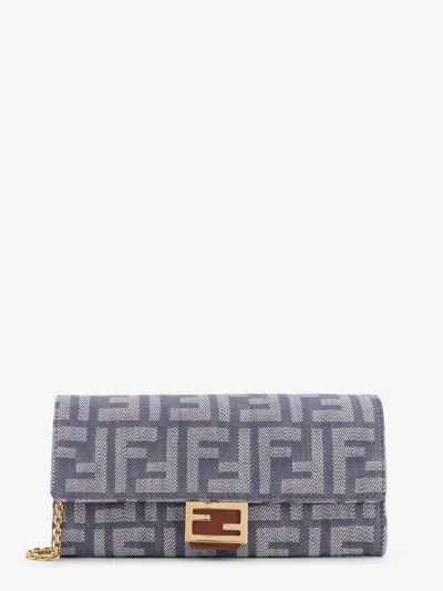 Fendi Continental With Chain Baguette Wallet In Purple