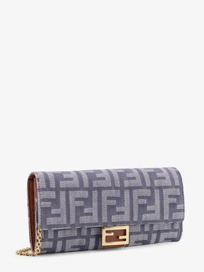 Fendi Continental With Chain Baguette Wallet In Purple
