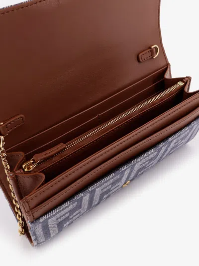 Fendi Continental With Chain Baguette Wallet In Purple