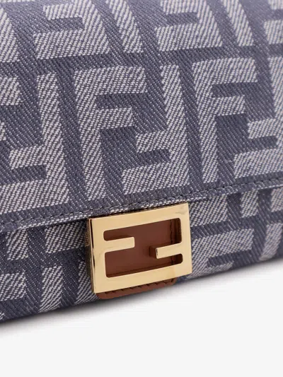 Fendi Continental With Chain Baguette Wallet In Purple