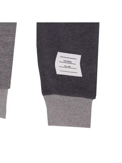 Thom Browne Trousers Block Design Striped Detail In Gray