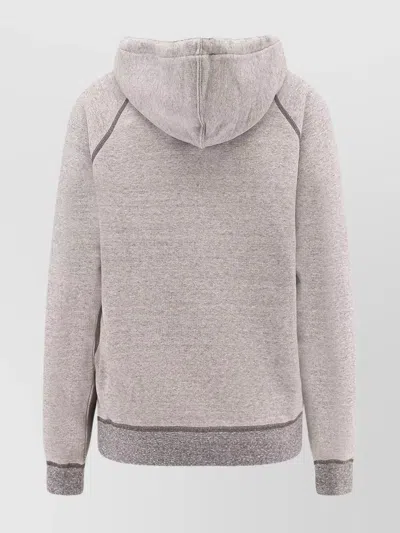 Chloé Cotton Blend Logo Hoodie In Brown