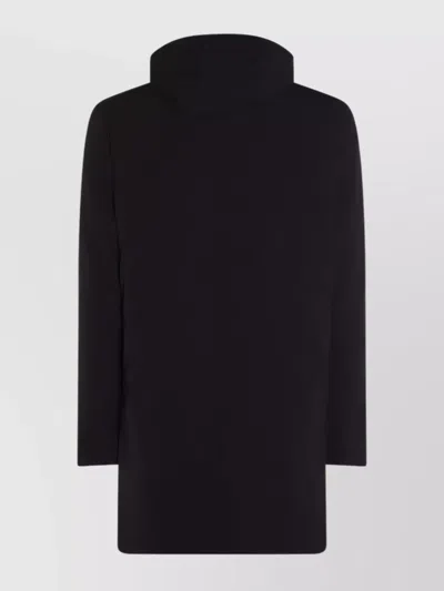Herno Stretch Nylon Parka With Hood And Pockets In Black