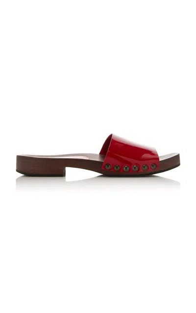 Miu Miu Logo Studded Flat Sandals