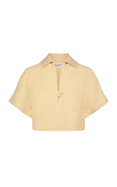Matthew Bruch Linen-blend Shirt In Neutral