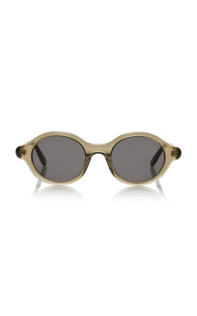 Loewe Epsilon Slim Round-frame Acetate Sunglasses In Brown