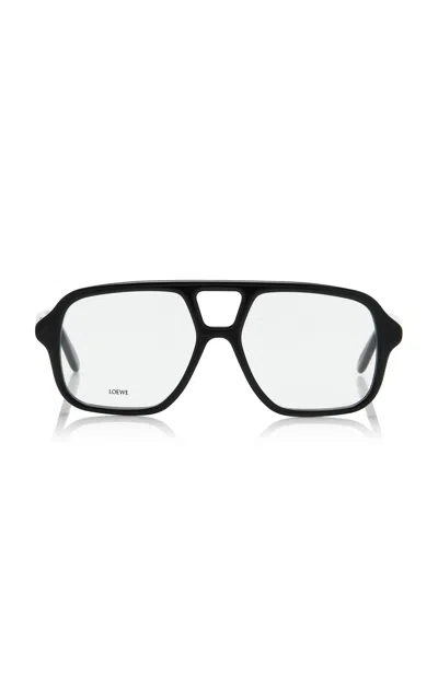 Loewe Slim Aviator-frame Acetate Glasses In Black