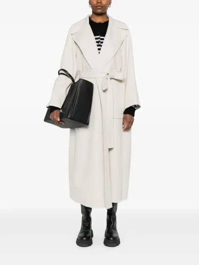 S Max Mara Long Wool Coat Belted Waist