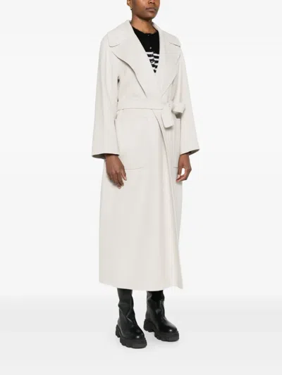 S Max Mara Long Wool Coat Belted Waist